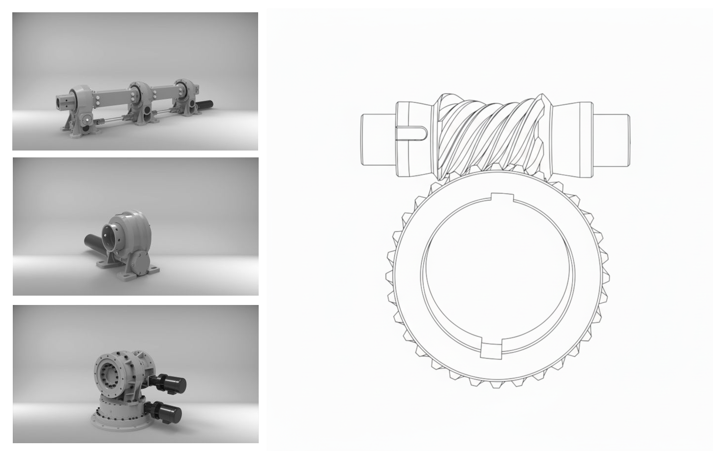 Sun-tracking worm gear drives